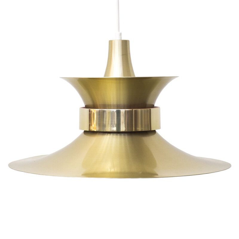 Vintage gold aluminium suspension by Bent Nordsted for Lyskær Belysning 1970s