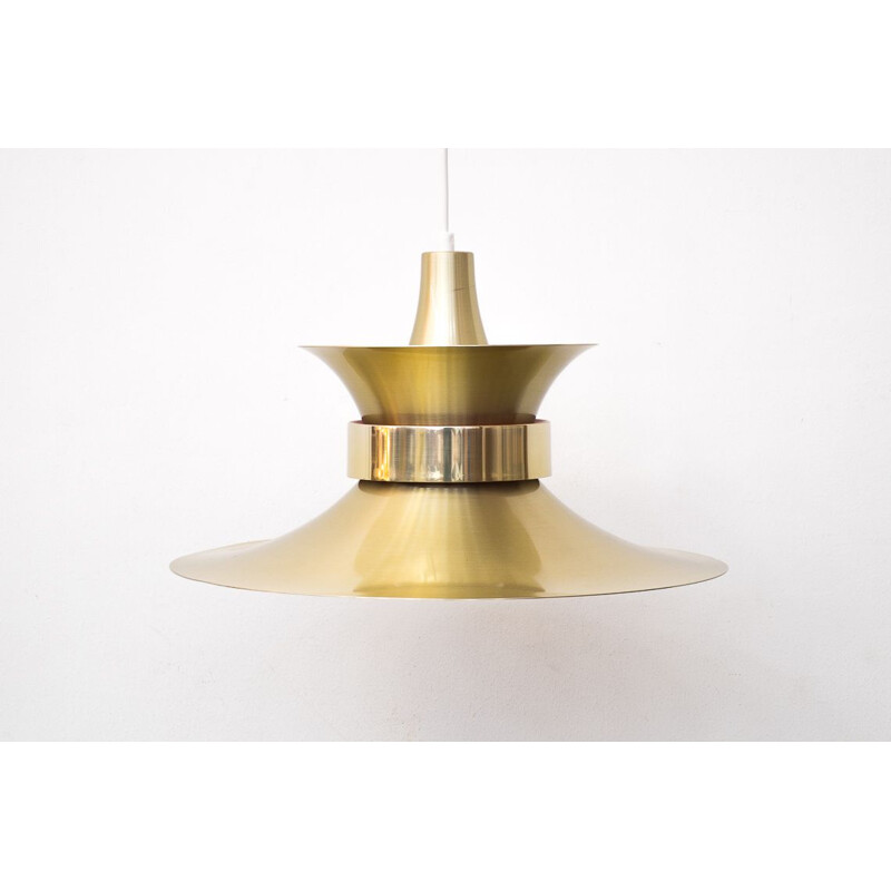 Vintage gold aluminium suspension by Bent Nordsted for Lyskær Belysning 1970s