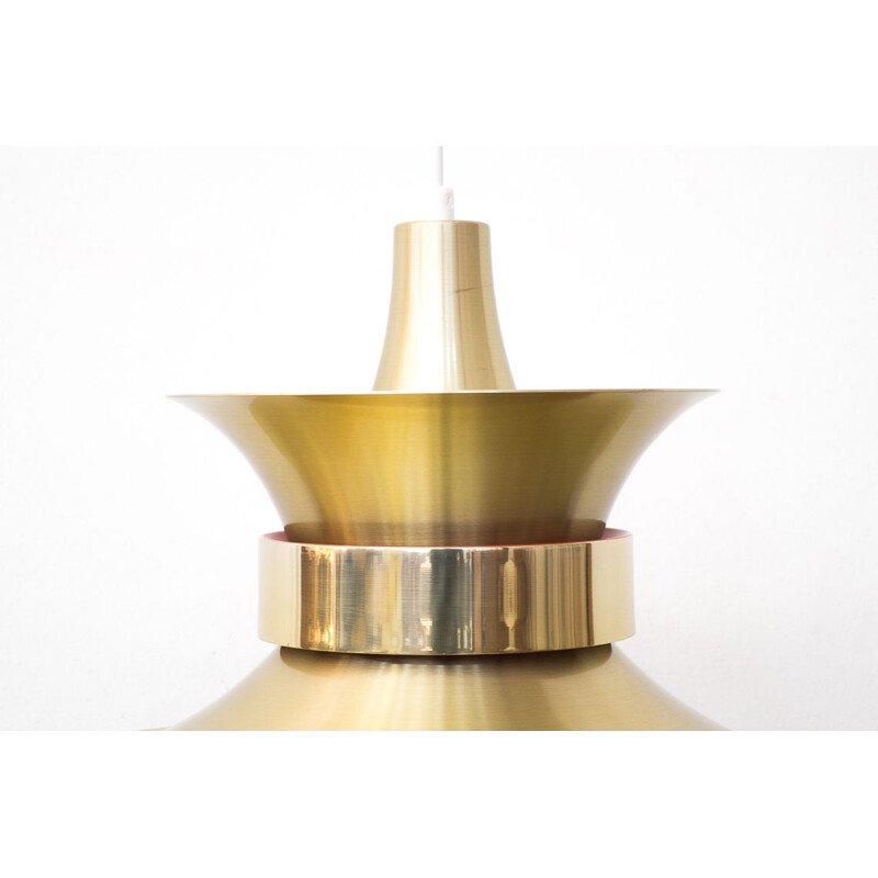 Vintage gold aluminium suspension by Bent Nordsted for Lyskær Belysning 1970s