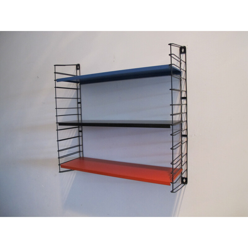 Multicolored Tomado wall unit in steel, D. DEKKER - 1950s