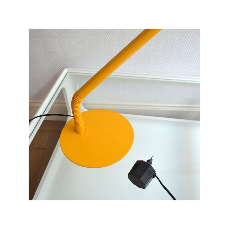 Yellow French Manade desk lamp in metal, Philippe MICHEL - 1980s