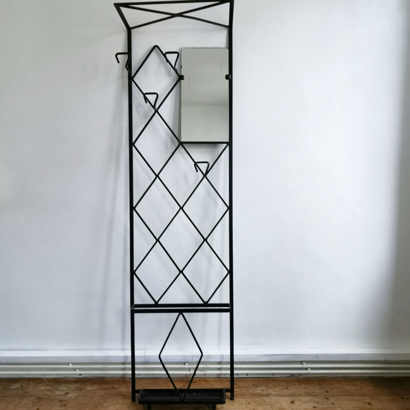 Vintage wrought iron coat rack, 1950