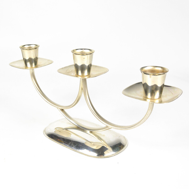 Candelabro vintage de 3 ruedas, Alemania 1970