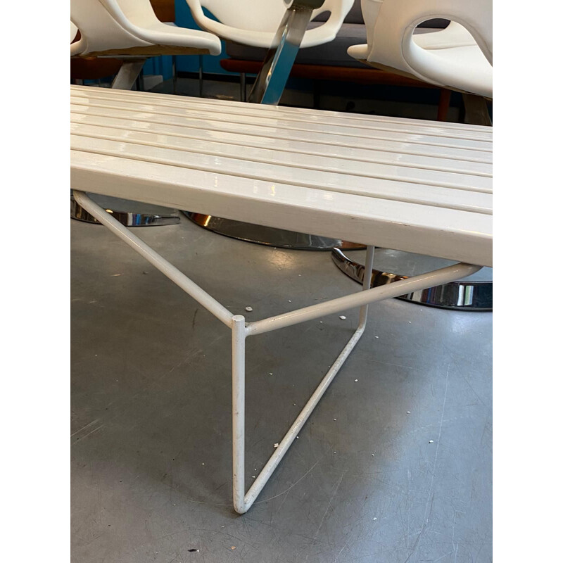 Vintage bench in white lacquer