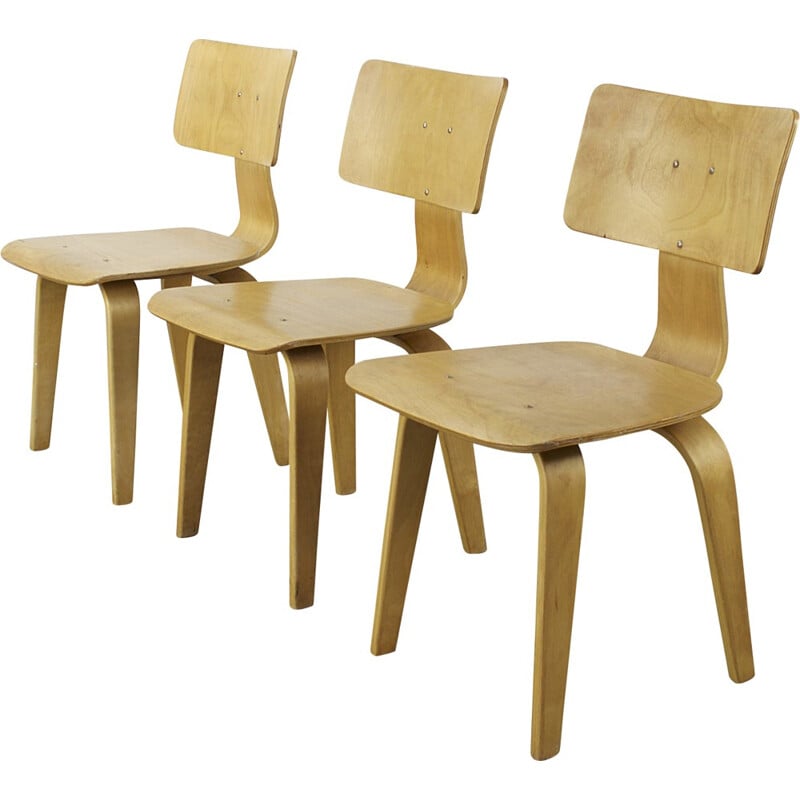 Set of 3 Pastoe SB03 chairs, Cees BRAAKMAN - 1950s