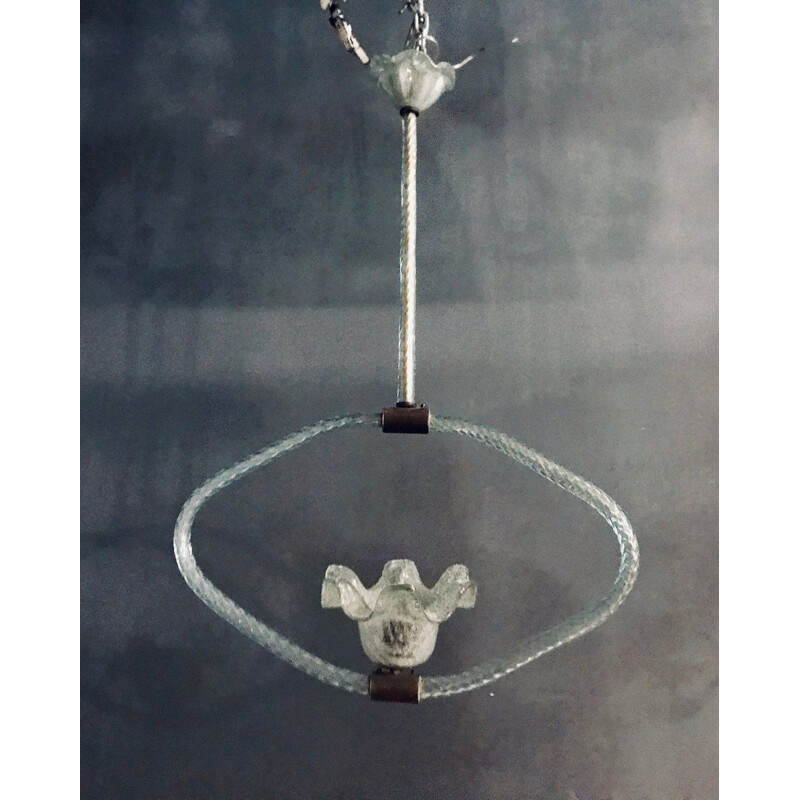 Suspension vintage en verre de Murano art déco par Ercole Barovier, 1940