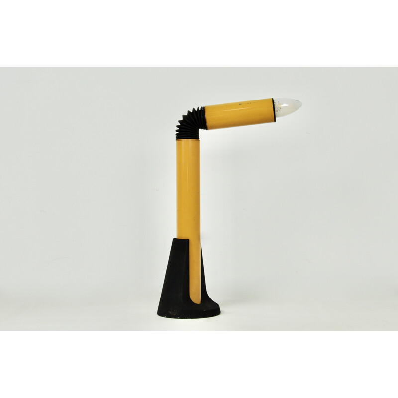 Vintage table lamp in yellow meta periscope by Danilo Aroldi for Stilnovo, 1960