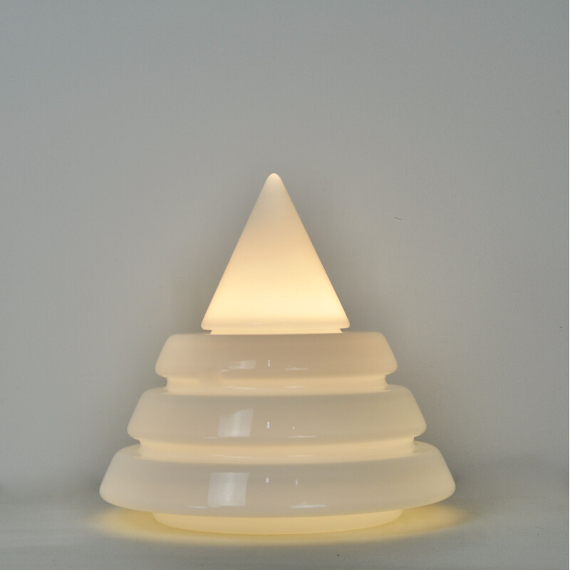 Vintage white lamp in Opalin glass