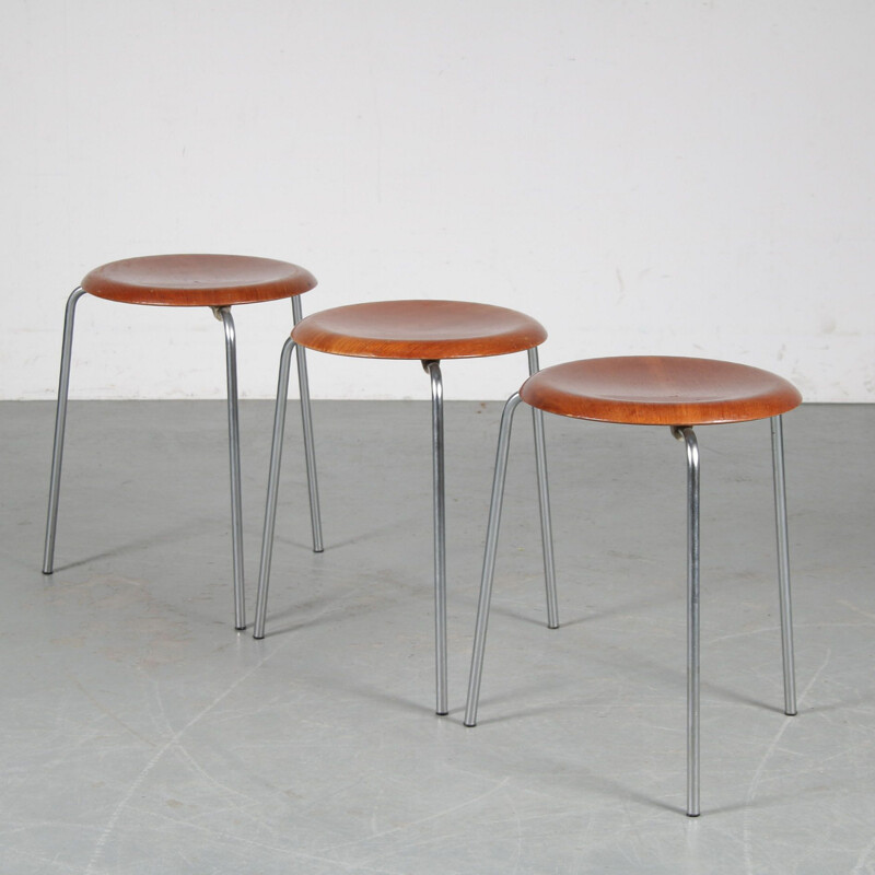 Vintage Dot stools by Arne Jacobsen for Fitz Hansen Netherlands 1960s