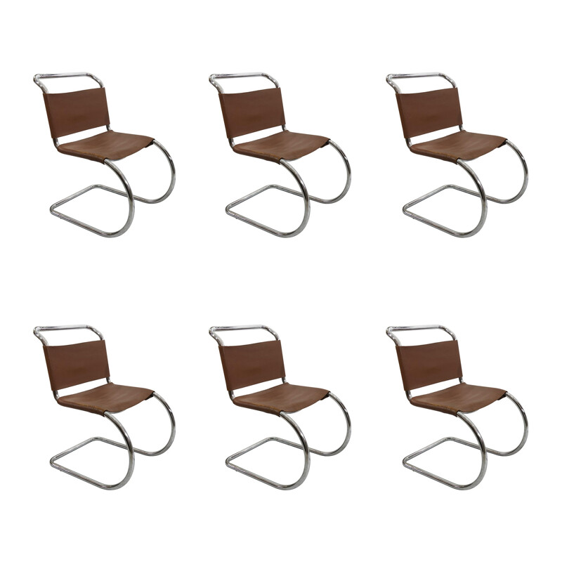 Set of 6 vintage MR10 chairs by Ludwig Mies van der Rohe1960