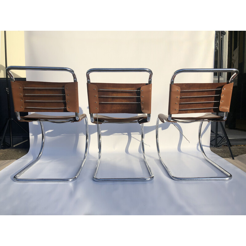 Lot de 6 chaises vintage MR10 de Ludwig Mies van der Rohe1960