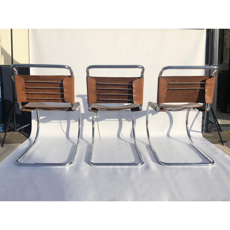 Lot de 6 chaises vintage MR10 de Ludwig Mies van der Rohe1960