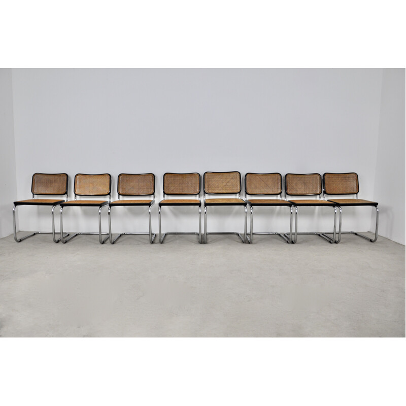 Ensemble de 8 chaises vintage Knoll International par Marcel Breuer 1980