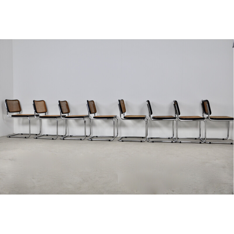 Ensemble de 8 chaises vintage Knoll International par Marcel Breuer 1980