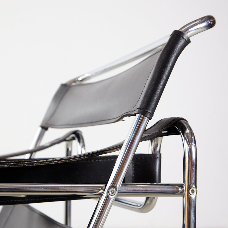 Vintage armchair in imitation leather Bauhaus