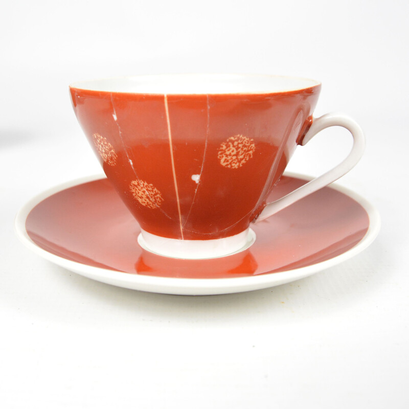 Service à café vintage en porcelaine par HVM Hansa  Allemagne 1950