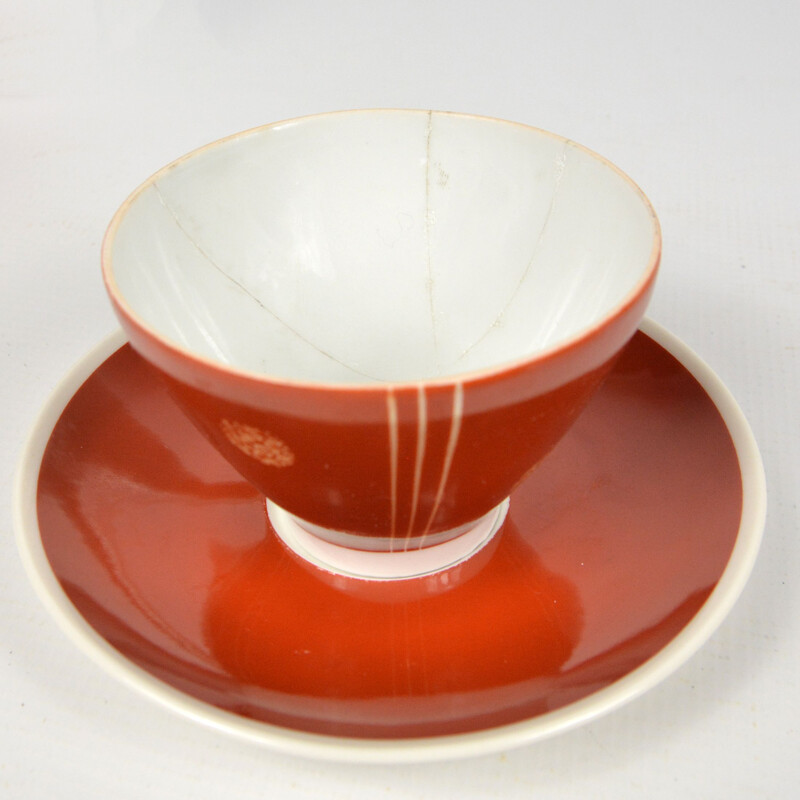 Service à café vintage en porcelaine par HVM Hansa  Allemagne 1950