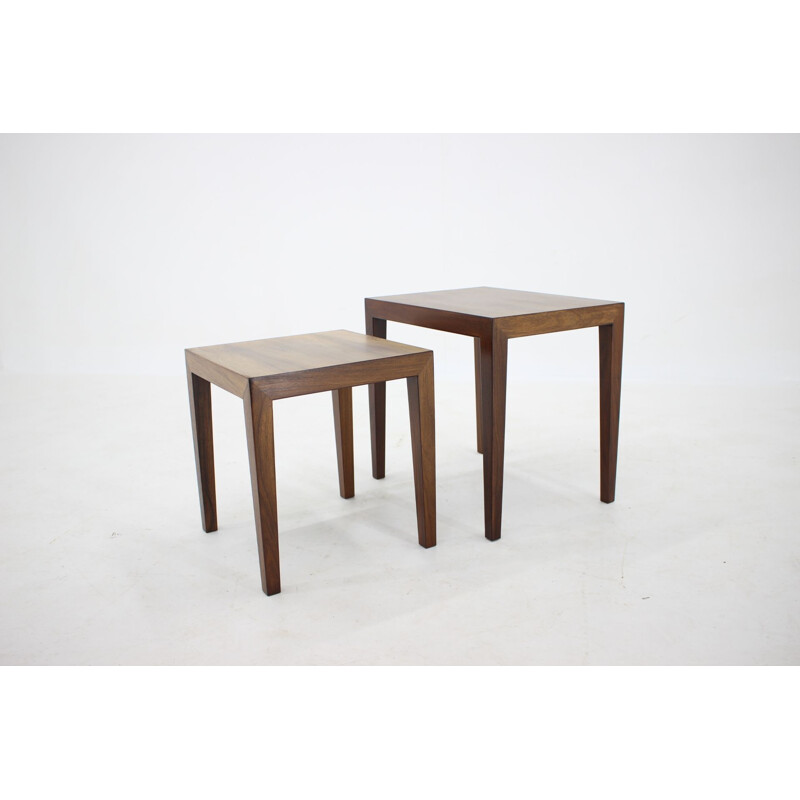 Pair of vintage rosewood side tables by Severin Hansen, Denmark 1960