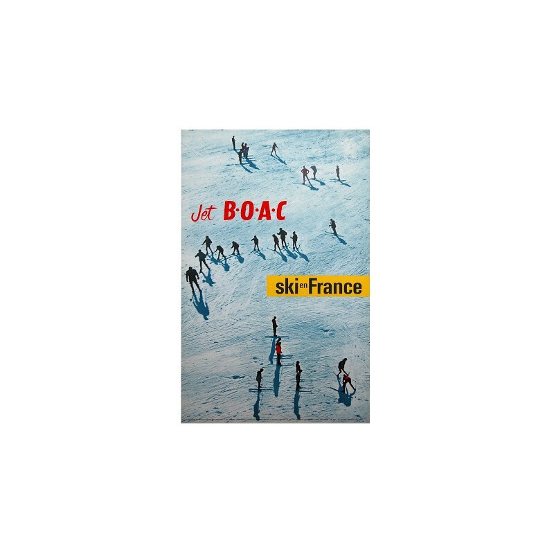 Affiche "Ski en France" BOAC - 1960