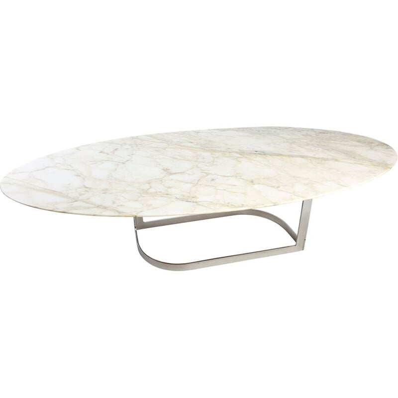 Table basse vintage en marbre roche bobois 1970