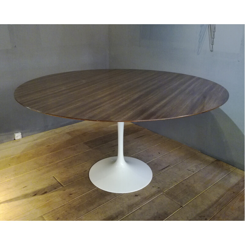 Knoll Tulipe table in aluminium and top in rosewood, Eero SAARNIEN - 1980s