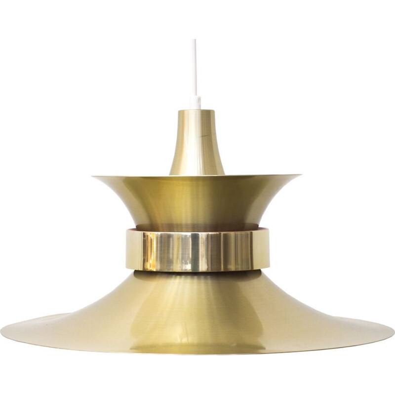 Vintage gold aluminium suspension by Bent Nordsted for Lyskær Belysning 1970s