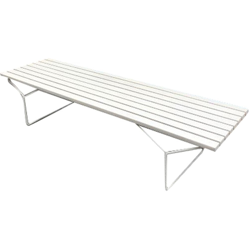 Vintage bench in white lacquer