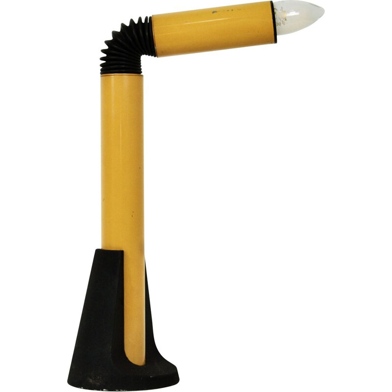 Vintage table lamp in yellow meta periscope by Danilo Aroldi for Stilnovo, 1960