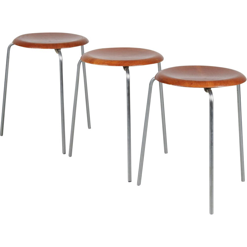 Vintage Dot stools by Arne Jacobsen for Fitz Hansen Netherlands 1960s