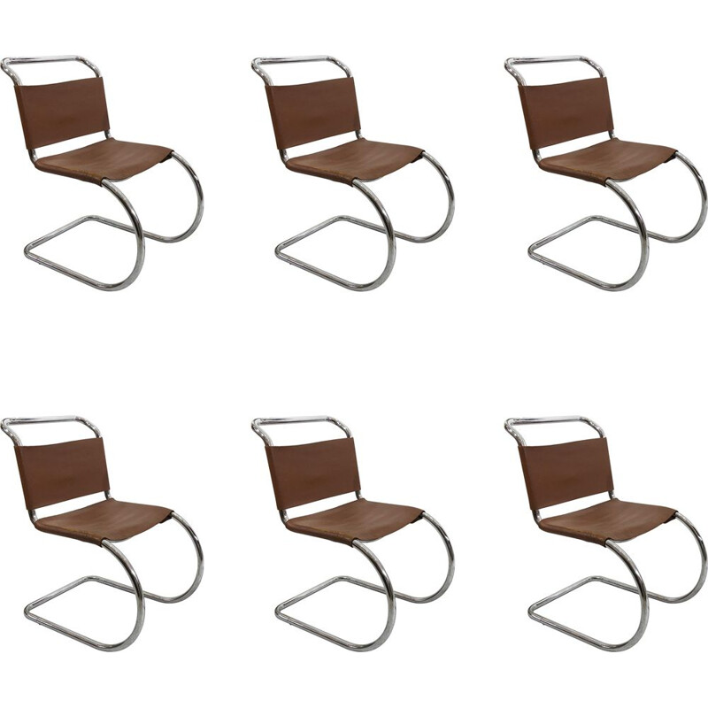 Set of 6 vintage MR10 chairs by Ludwig Mies van der Rohe1960