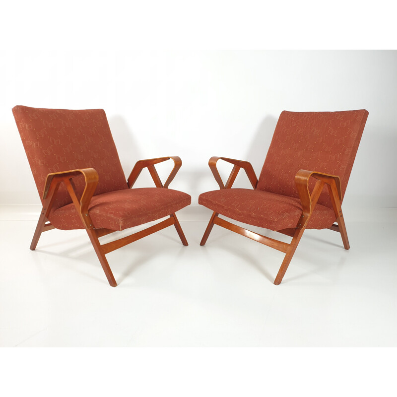 Pair of vintage armchairs by František Jirák for Tatra 1960s