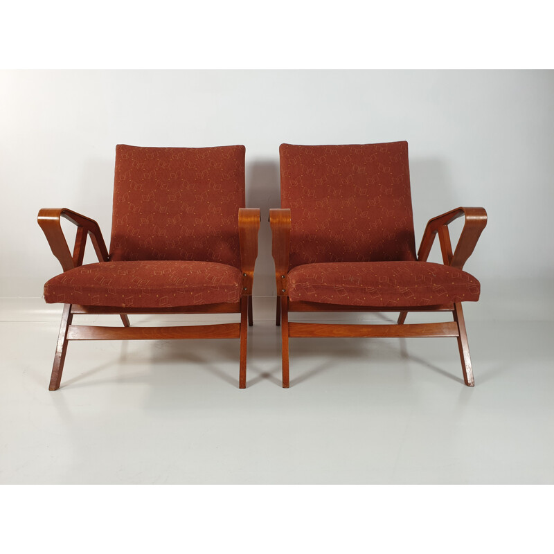 Pair of vintage armchairs by František Jirák for Tatra 1960s