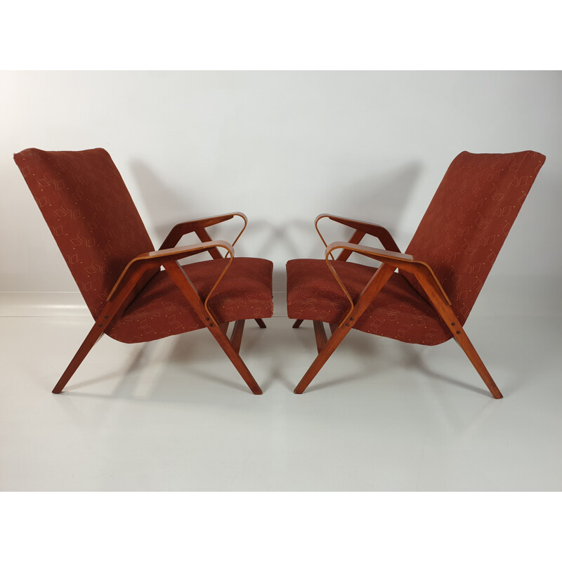 Pair of vintage armchairs by František Jirák for Tatra 1960s