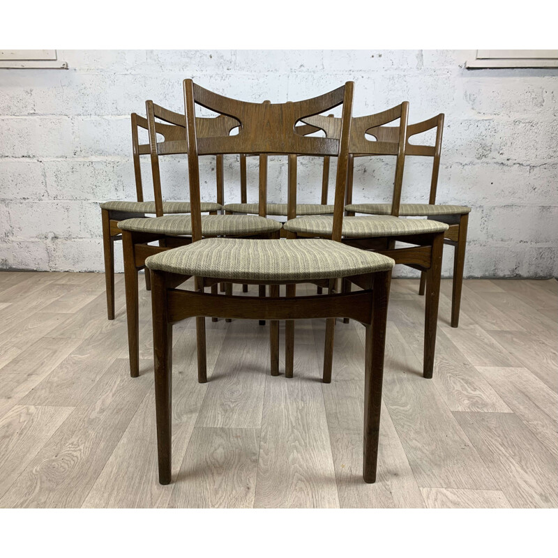 Set of 6 vintage oak chairs scandinavian by Kurt Østervig 1960s