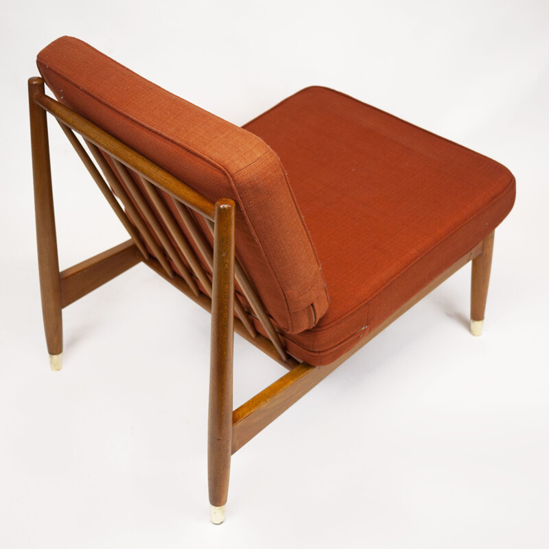 Vintage low beechwood armchair by Folke Ohlsson for Dux 1960