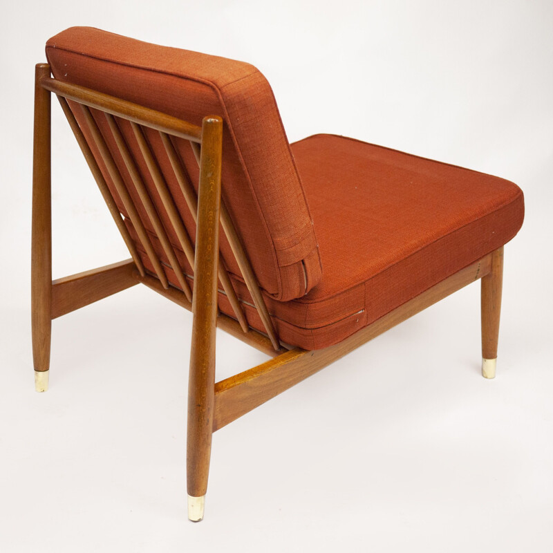 Sillón bajo de madera de haya vintage de Folke Ohlsson para Dux 1960