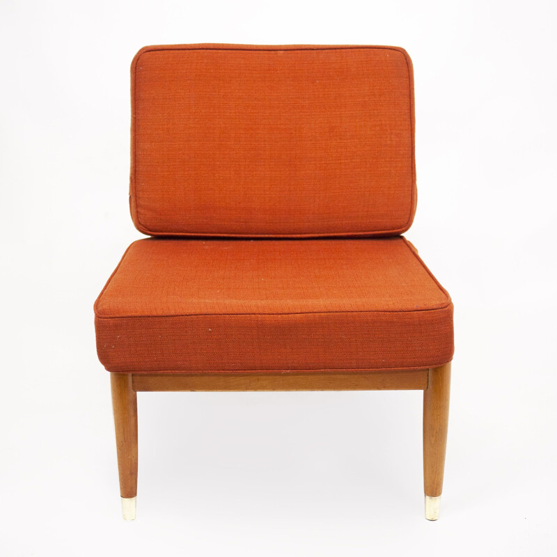 Fauteuil bas vintage en hêtre de Folke Ohlsson pour Dux 1960