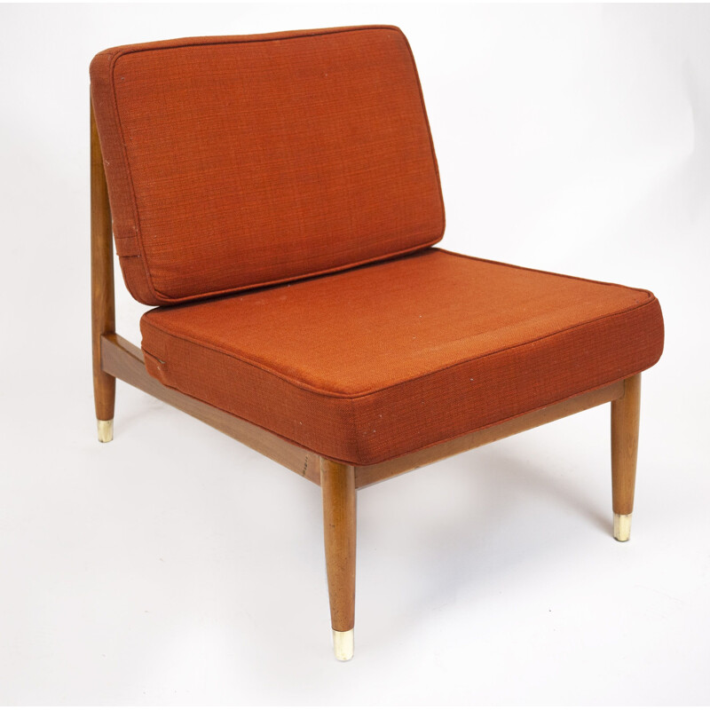 Vintage niedriger Sessel aus Buche von Folke Ohlsson für Dux 1960