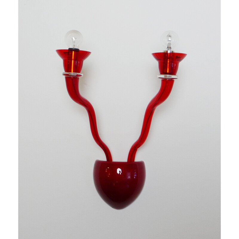 Vintage-Applikation aus rotem Muranoglas von Örni Halloween für Artemide, Italien1990