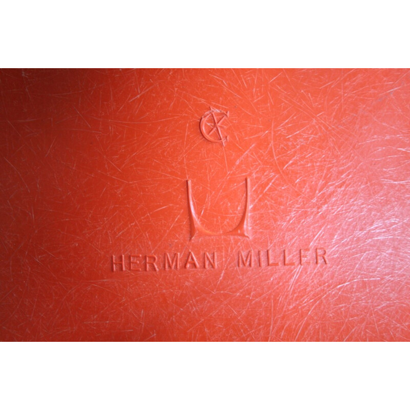 Chaise EAMES "DSW" orange dowel, édition Herman Miller - années 60
