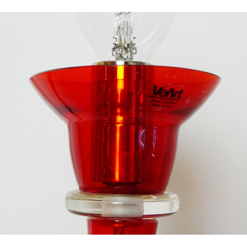 Vintage wall lamp in red Murano glass by Örni Halloween for Artemide, Italy1990