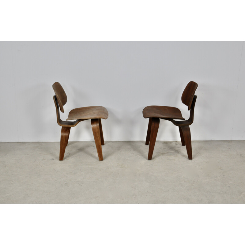 Paire de fauteuils vintage DCW en contreplaqué, Charles & Ray Eames pour Evans 1950