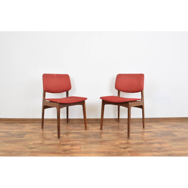 Pair of vintage teak chairs, solid Denmark 1960s