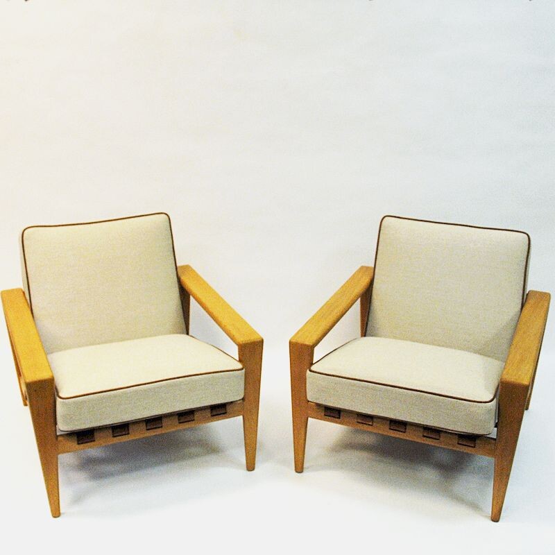 Paar vintage eiken fauteuils Bodö van Svante Skogh 1957