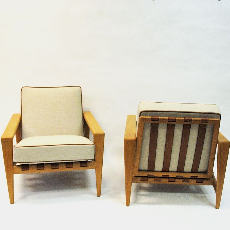 Paar vintage eiken fauteuils Bodö van Svante Skogh 1957