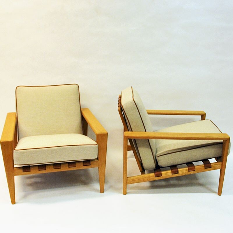 Pair of vintage oak chairs Bodö by Svante Skogh 1957s