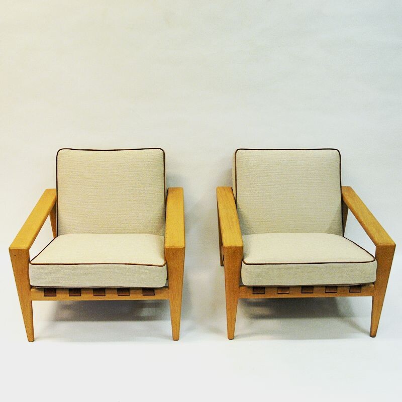 Paire de fauteuils vintage en chêne Bodö de Svante Skogh 1957