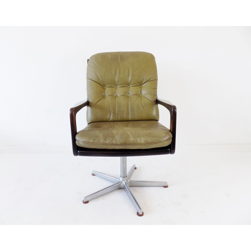 Vintage leather office chair Eugen Schmidt for Soloform