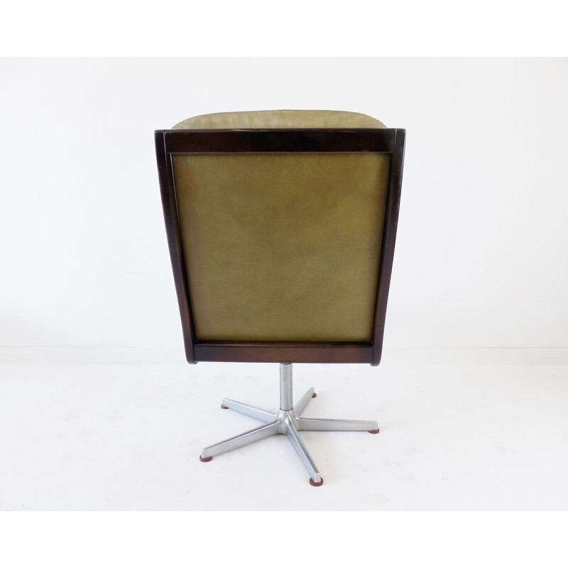 Fauteuil de bureau vintage en cuir Eugen Schmidt pour Soloform