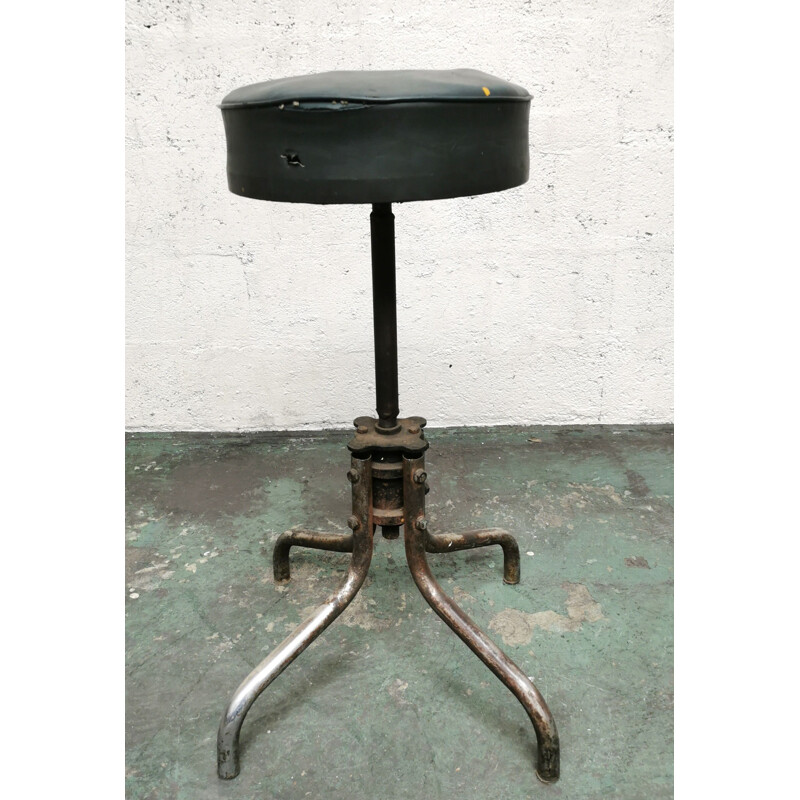 Vintage industrial stool Flambo  metal 